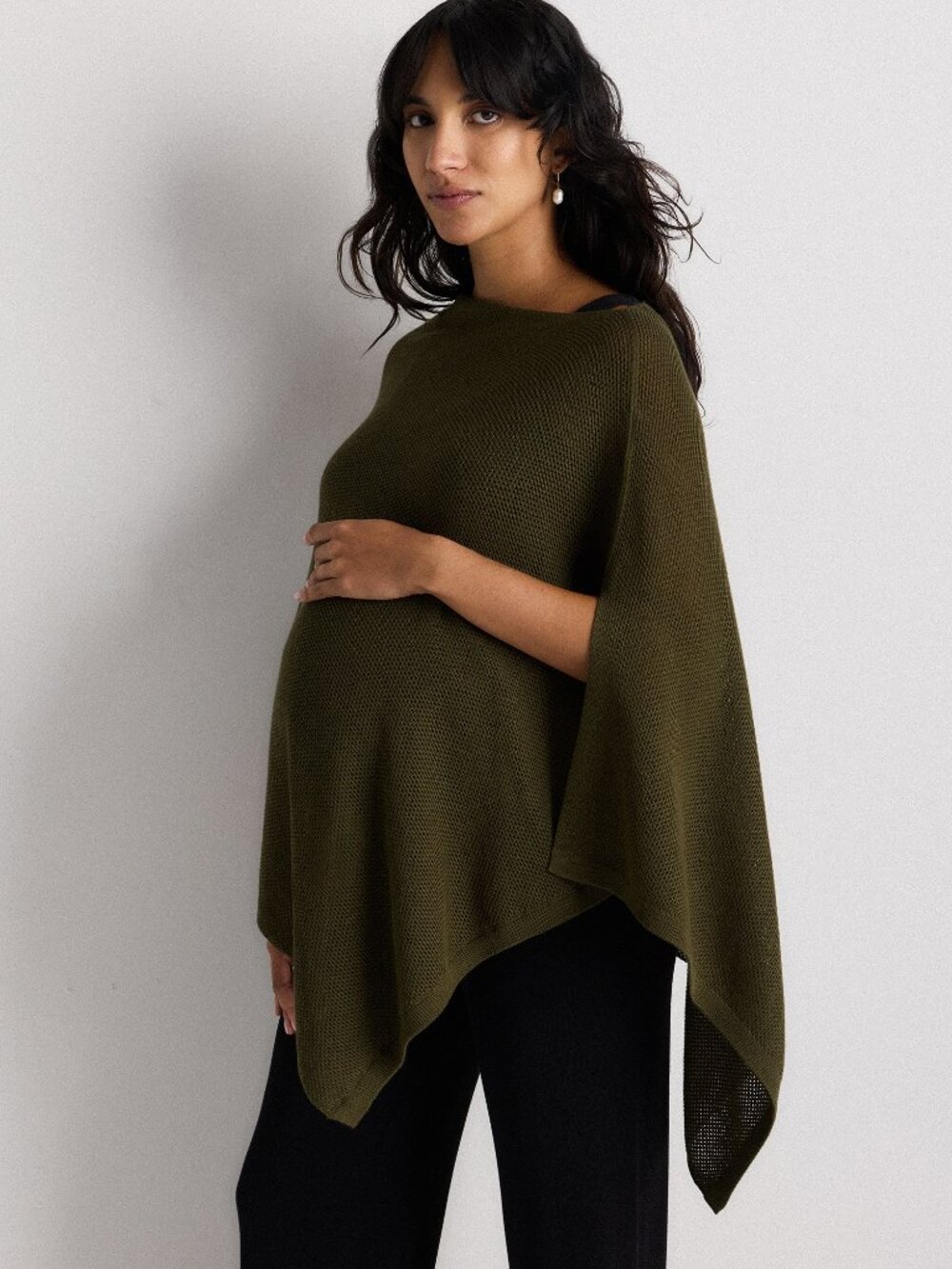 Cotton Cashmere Nursing Shawl in Olive